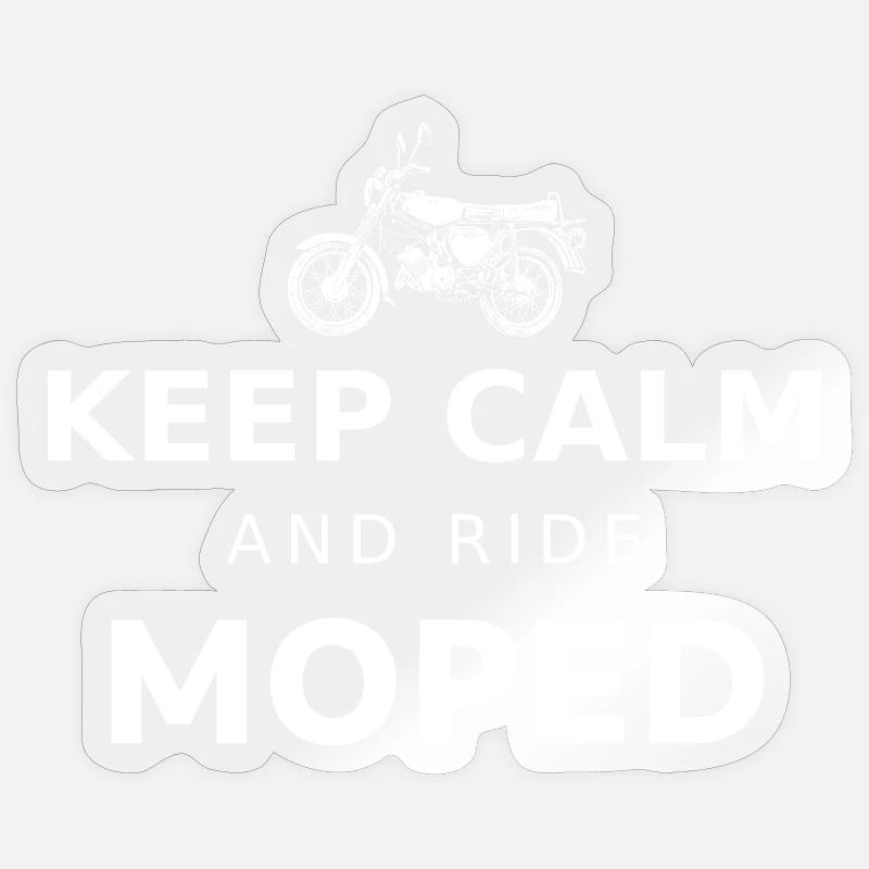 Ride Moped - Sticker size S (10 x 10 cm) - transparent glossy