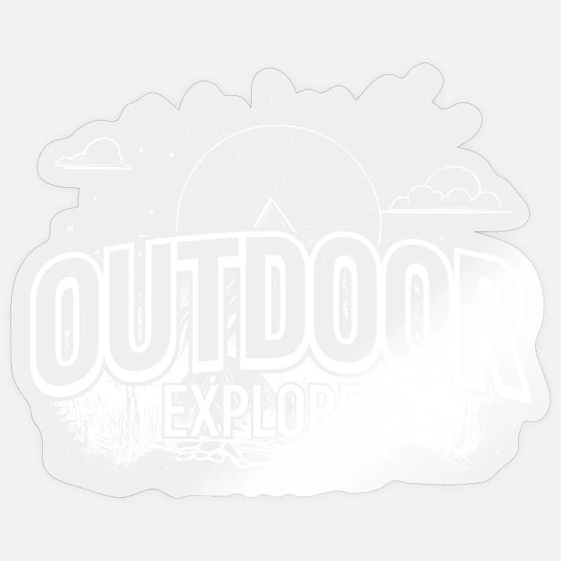 Outdoor Explorer Emblem - Sticker Größe S (10 x 10 cm) - Transparent glänzend
