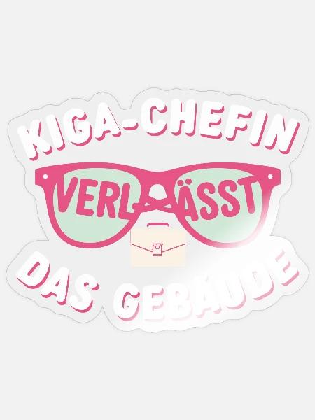 KiGa-Chefin Abschied Kita Absolvent Erstklässler G - Sticker Größe S (10 x 10 cm) - Transparent glänzend