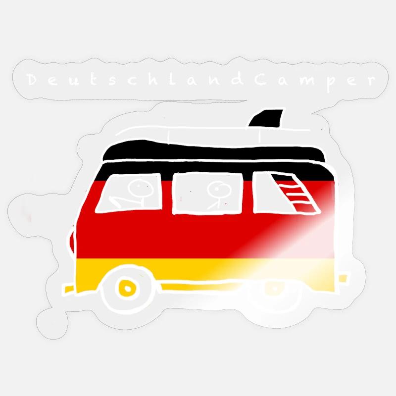 DeutschlandCamper - Sticker Größe S (10 x 10 cm) - Transparent glänzend