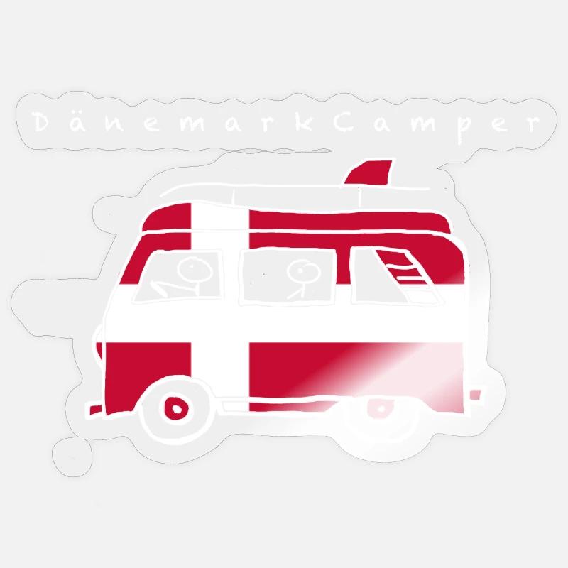 DenmarkCamper - Sticker size S (10 x 10 cm) - transparent glossy