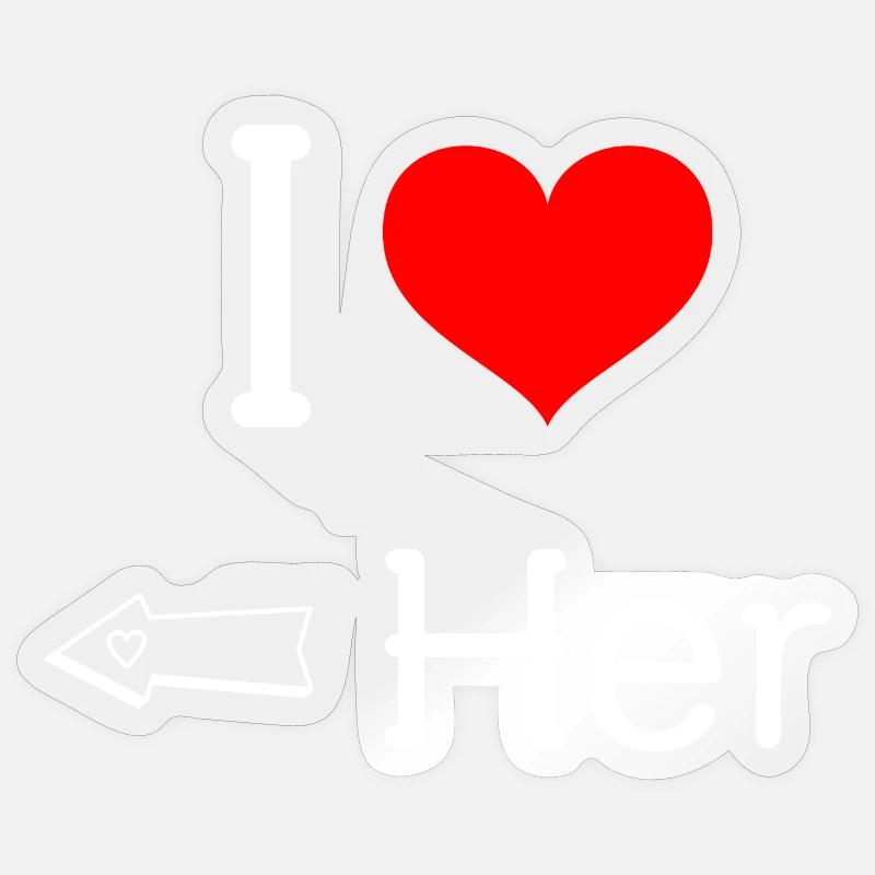 Je l’aime (lettres blanches) Sticker taille S (10 x 10 cm)
