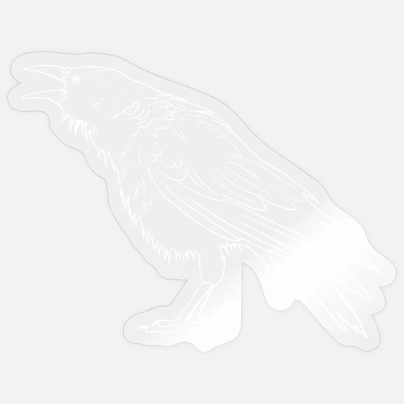 Corbeau blanc Sticker taille S (10 x 10 cm)