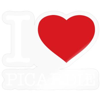I LOVE PICARDIE - Sticker Größe S (10 x 10 cm) - Transparent glänzend - Vorne