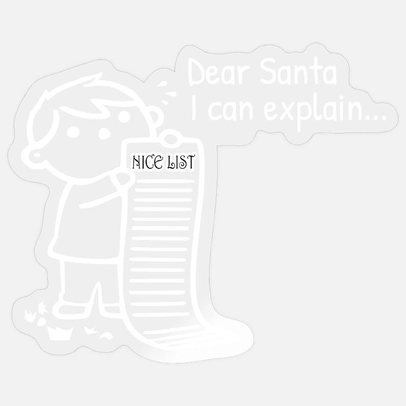 Dear Santa, I can explain... (white) Sticker size S (10 x 10 cm)