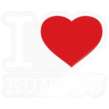 I LOVE KUNG FU - Sticker Größe S (10 x 10 cm) - Transparent glänzend - Vorne