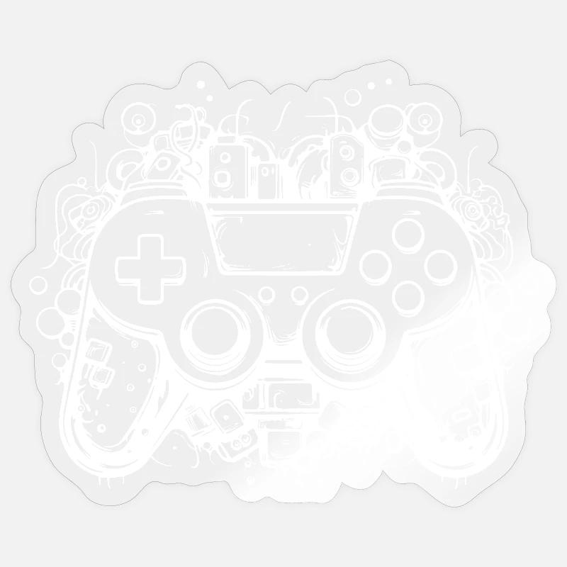 Manettes de jeu - Sticker taille S (10 x 10 cm) - brillant transparent