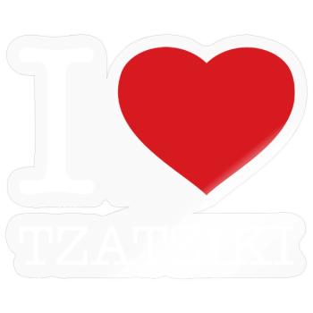 I LOVE TZATZIKI - Sticker Größe S (10 x 10 cm) - Transparent glänzend - Vorne