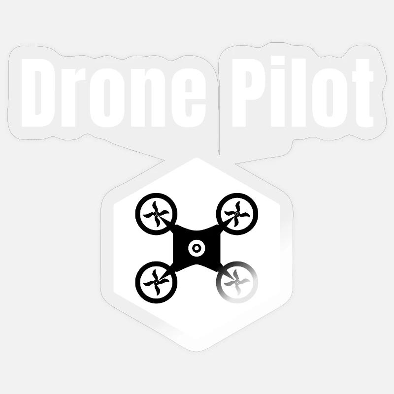 Drone Pilot Hex Tee Sticker size S (10 x 10 cm)