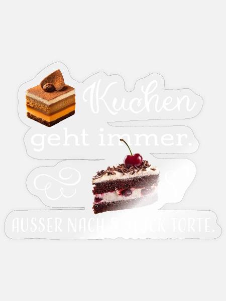 Kuchen Torte ws - Sticker Größe S (10 x 10 cm) - Transparent glänzend