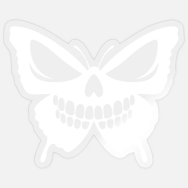 Kompliziertes Schmetterlingsschädel-Design - Sticker Größe S (10 x 10 cm) - Transparent glänzend