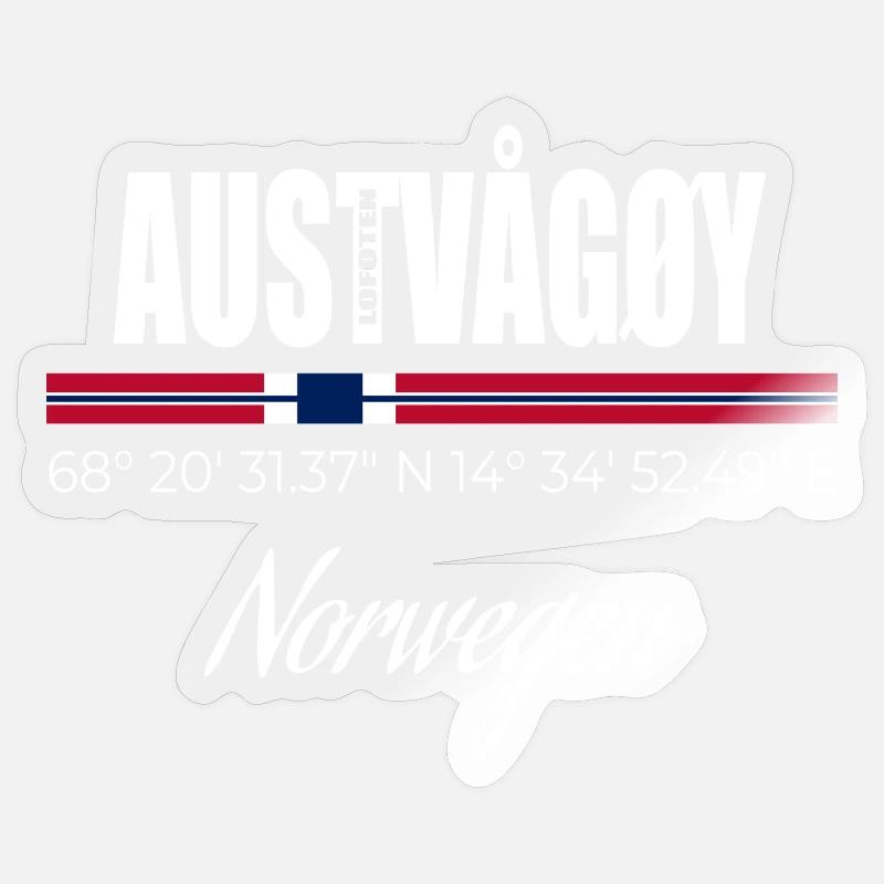 Austvågøy - Sticker Größe S (10 x 10 cm) - Transparent glänzend