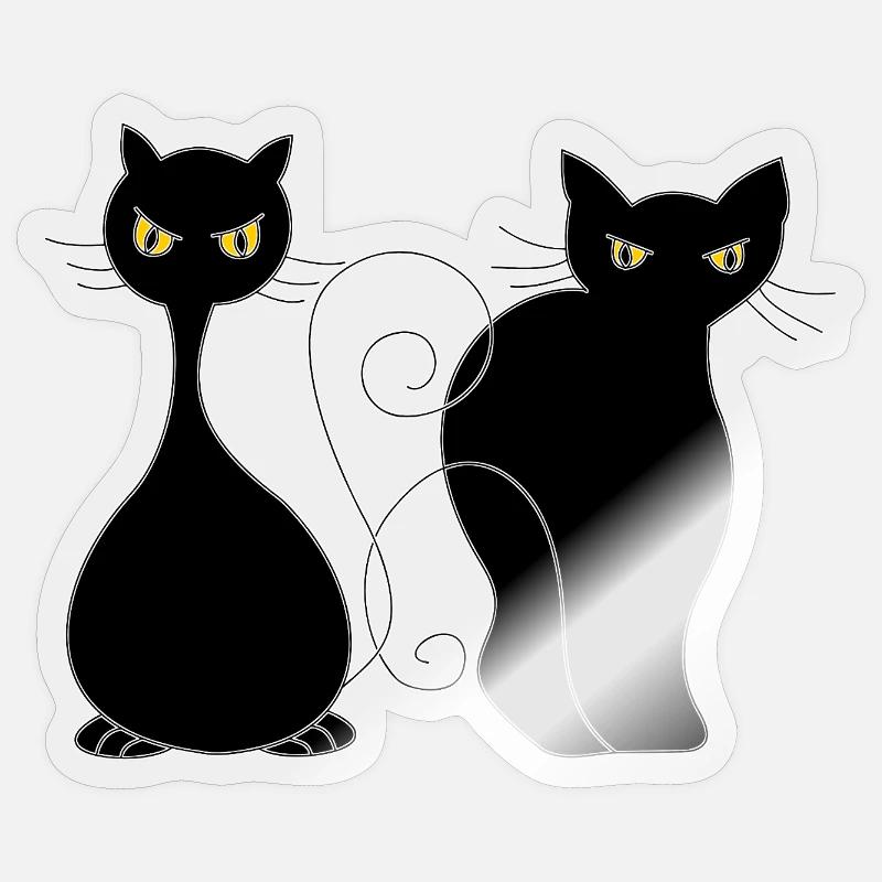 Chats - Sticker taille S (10 x 10 cm) - brillant transparent