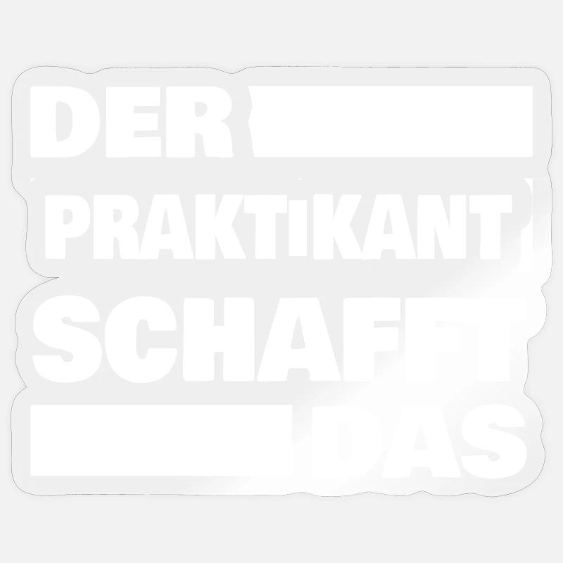 Intern as work - Sticker size S (10 x 10 cm) - transparent glossy