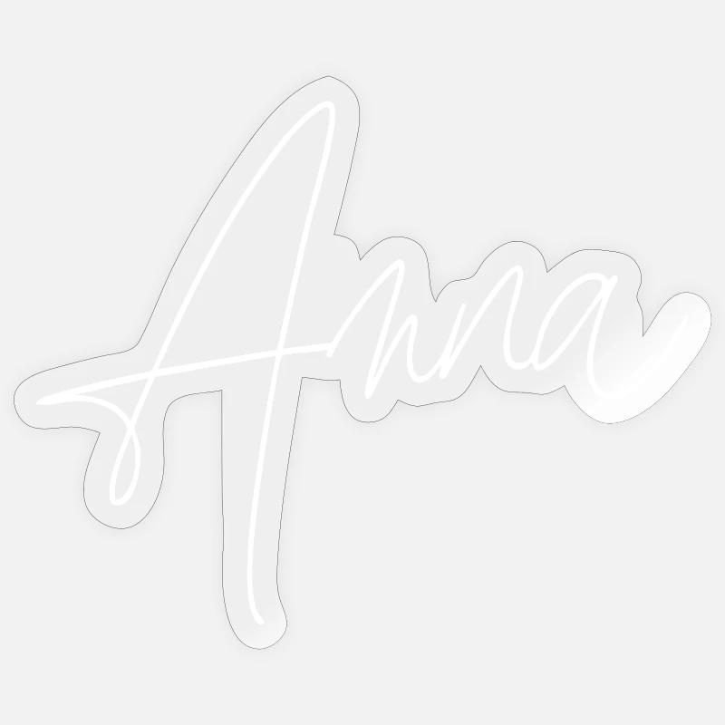 Anna / Handwriting Personalized Design (White) Sticker size S (10 x 10 cm)