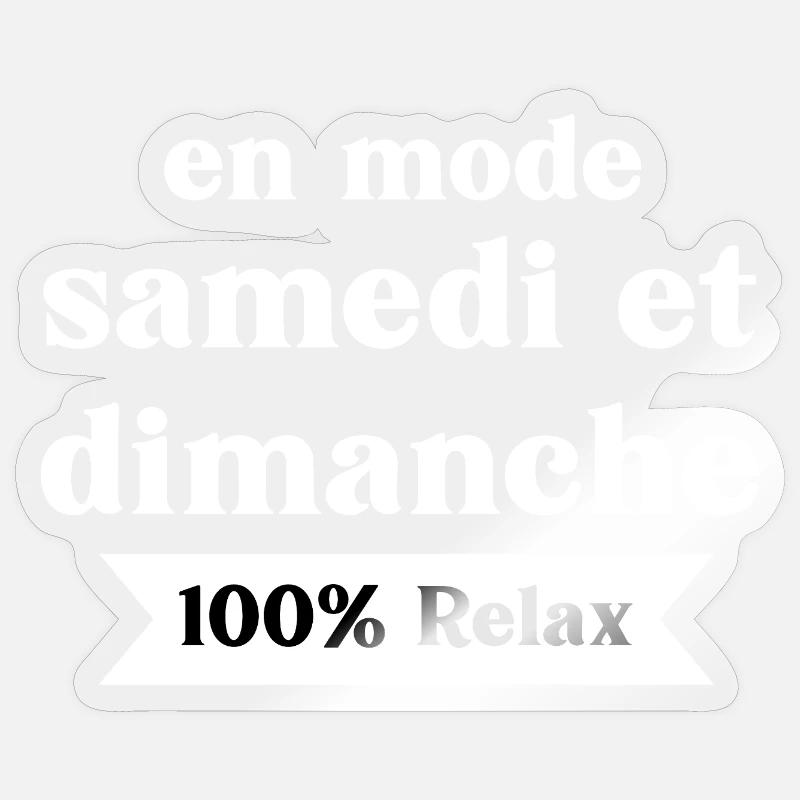 En Mode Samedi Dimanche - Sticker taille S (10 x 10 cm) - brillant transparent