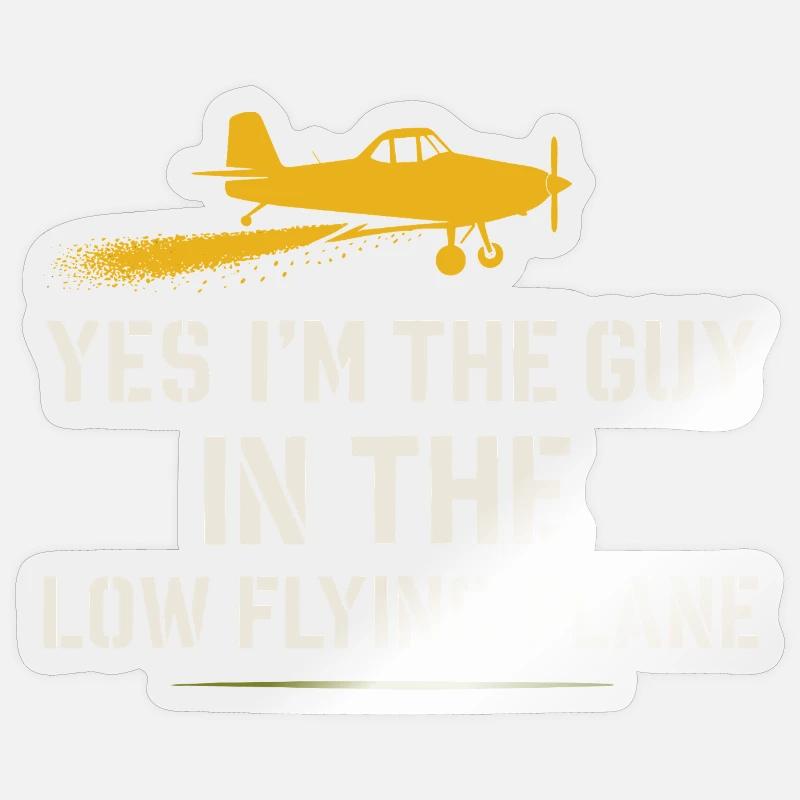 Ländliche Luftfahrt Landwirtschaft Pilotgeschenk - Sticker Größe S (10 x 10 cm) - Transparent glänzend