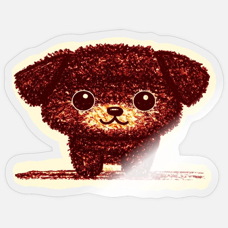 Winziges Hündchen (Rot) - Sticker Größe S (10 x 10 cm) - Transparent glänzend