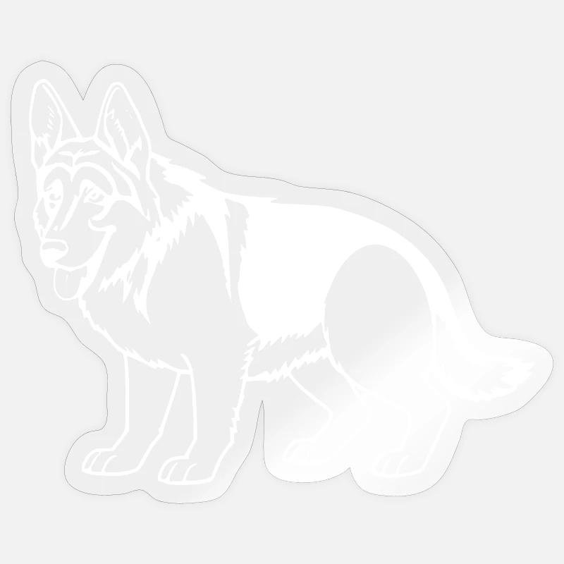 German Shepherd White Sticker size S (10 x 10 cm)