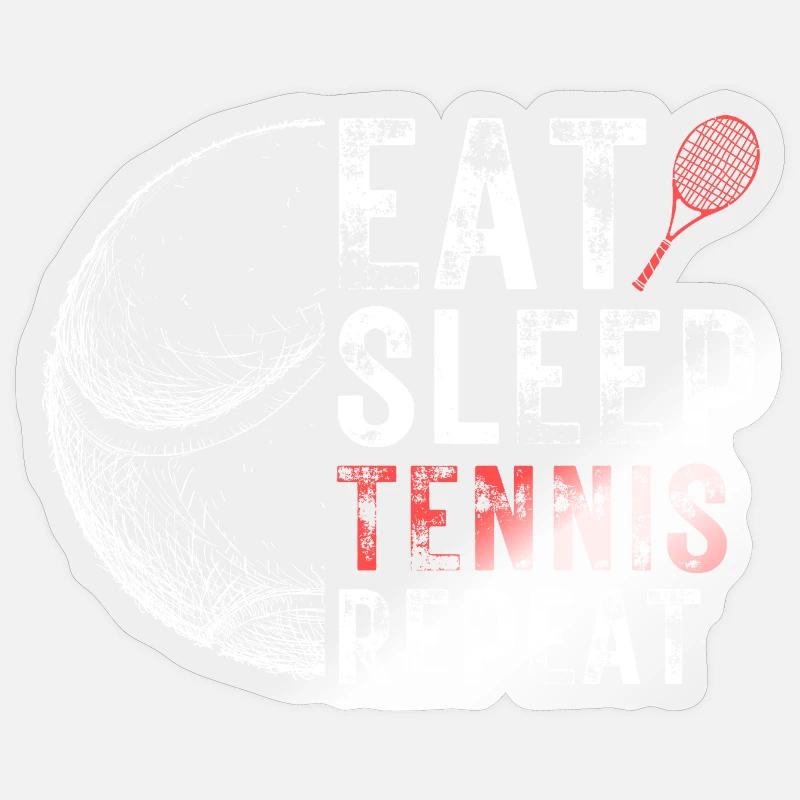Manger dormir Tennis Répéter - Sticker taille S (10 x 10 cm) - brillant transparent