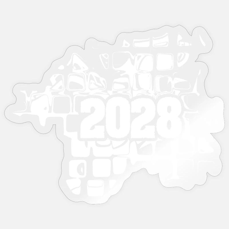 Artwork 2028 - Sticker Größe S (10 x 10 cm) - Transparent glänzend