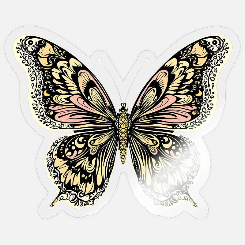 Boho Butterfly - Sticker size S (10 x 10 cm) - transparent glossy