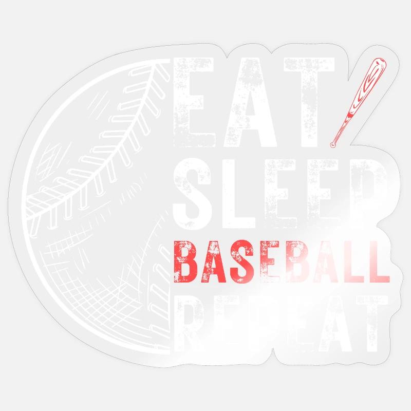 Eat Sleep Baseball Repeat - Sticker size S (10 x 10 cm) - transparent glossy