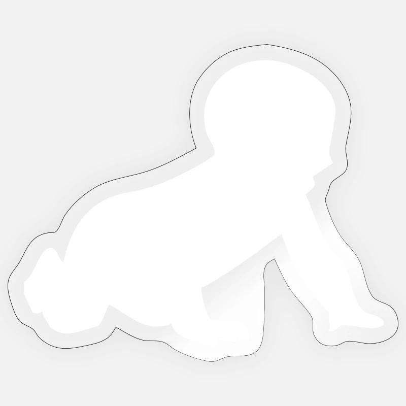 Silhouette de bébé rampant - Sticker taille S (10 x 10 cm) - brillant transparent