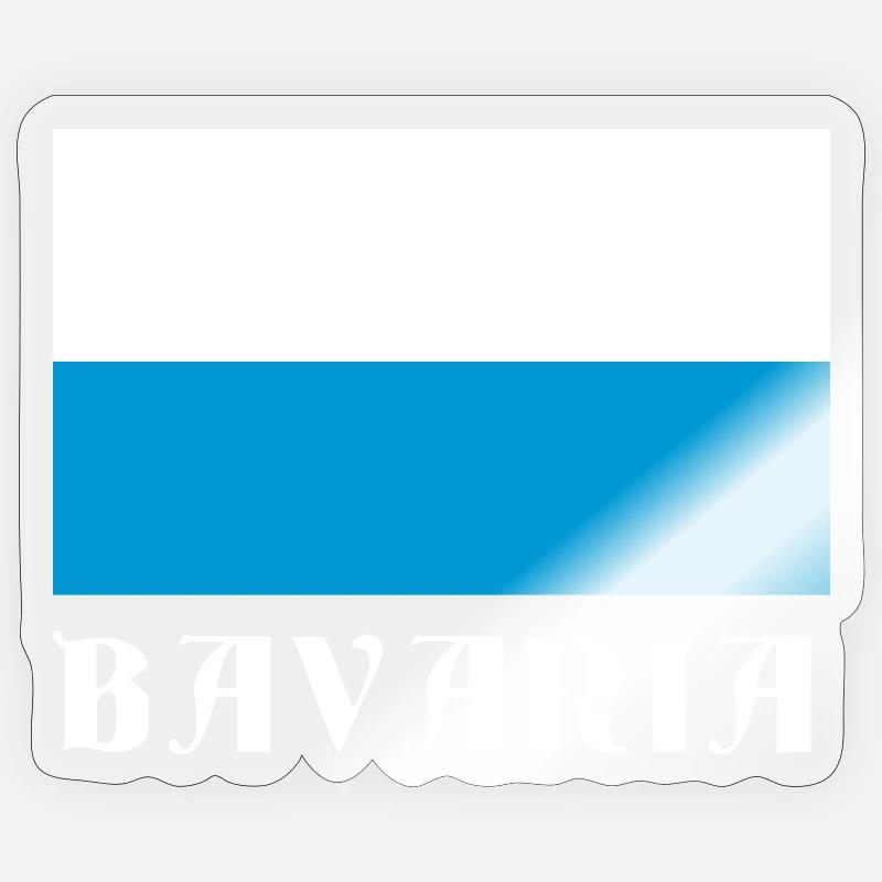 Bavaria Flag with Gothic Text - Sticker size S (10 x 10 cm) - transparent glossy