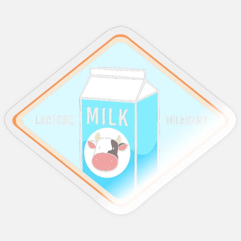 Flatulences Lait Lactose - Sticker taille S (10 x 10 cm) - brillant transparent
