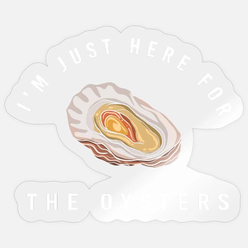 Huîtres - Sticker taille S (10 x 10 cm) - brillant transparent