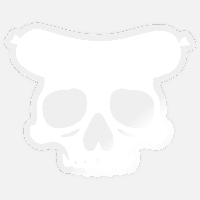 Wurst Skull - Sticker Größe S (10 x 10 cm) - Transparent glänzend