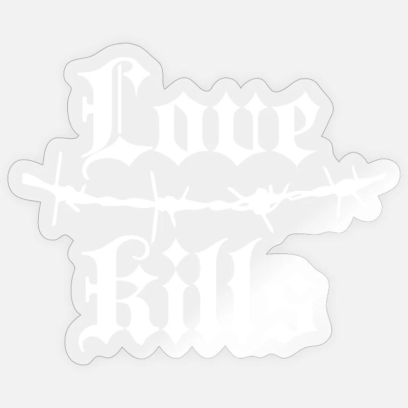Gothic Barbed Wire Typography Sticker size S (10 x 10 cm)