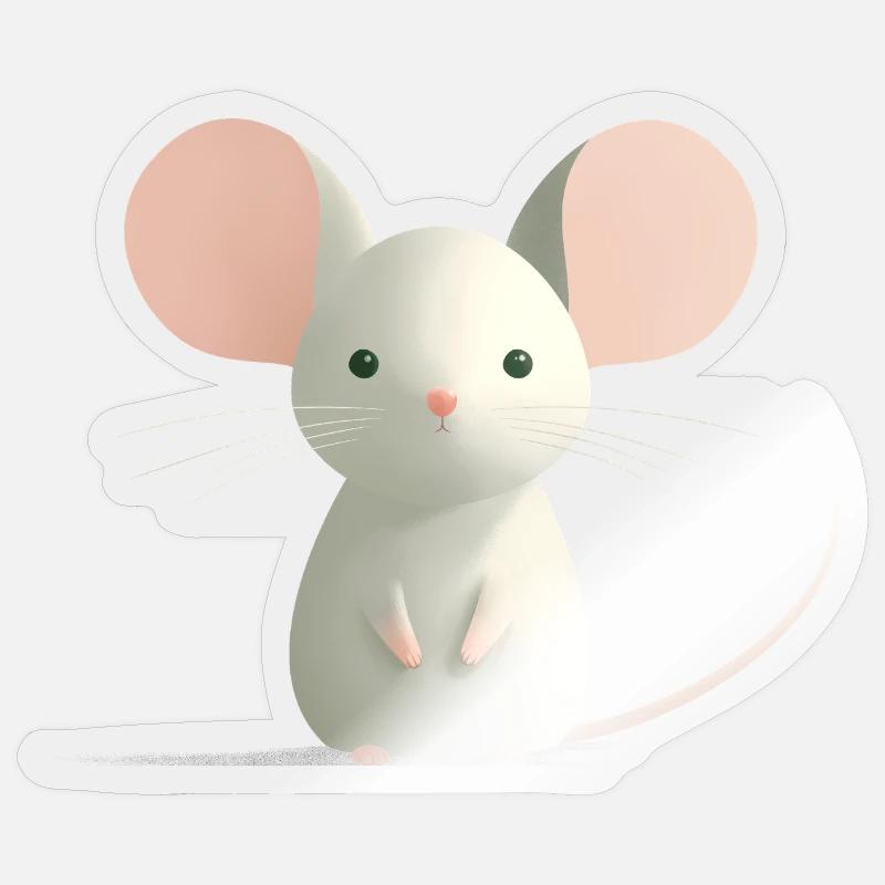 souris - Sticker taille S (10 x 10 cm) - brillant transparent