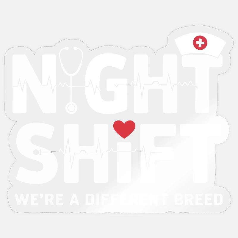 NachtSchicht Herzpfleger – Different Breed - Sticker Größe S (10 x 10 cm) - Transparent glänzend