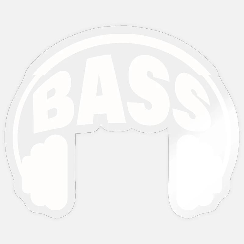 Basse - Sticker taille S (10 x 10 cm) - brillant transparent