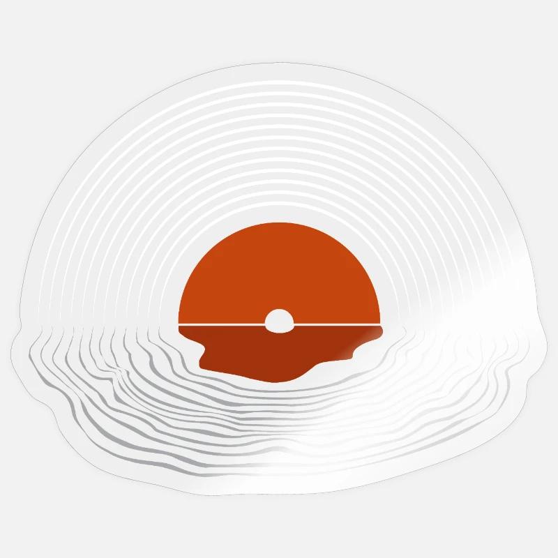 Abstract Sunset Line Art Design - Sticker Größe S (10 x 10 cm) - Transparent glänzend