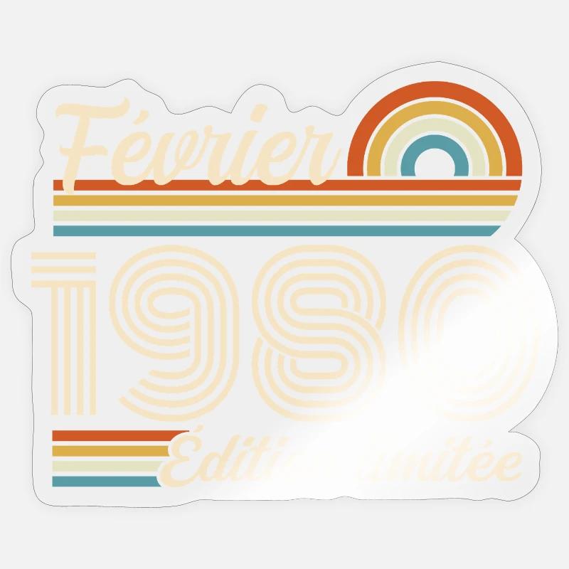 Février 1980 Sticker taille S (10 x 10 cm)