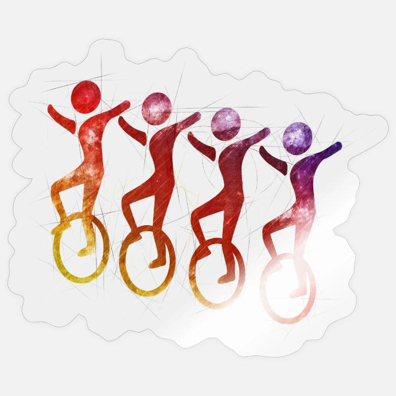 Unicycle | Style libre monocycle - Sticker taille S (10 x 10 cm) - brillant transparent
