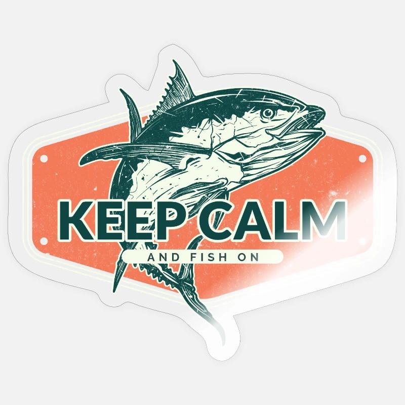Keep Calm and Fish On Sticker size S (10 x 10 cm)