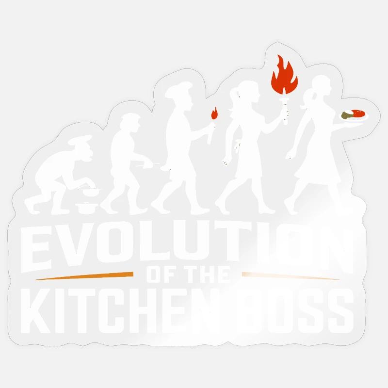 Chef Evolution - Sticker size S (10 x 10 cm) - transparent glossy