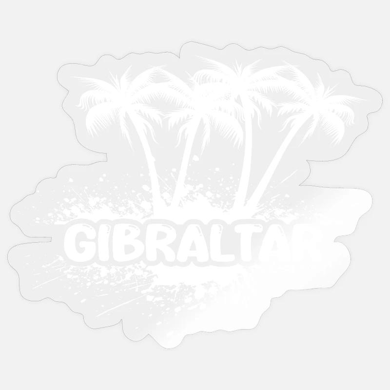 Gibraltar Palm Trees Splash Logo - Sticker size S (10 x 10 cm) - transparent glossy