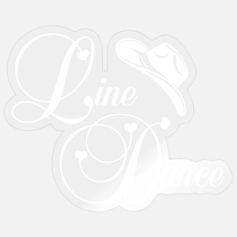 Line Dance Script Logo - Sticker size S (10 x 10 cm) - transparent glossy