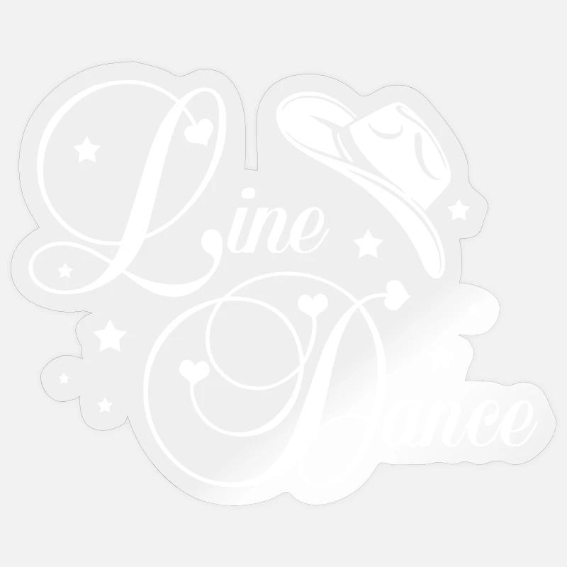 Line Dance Script - Sticker size S (10 x 10 cm) - transparent glossy