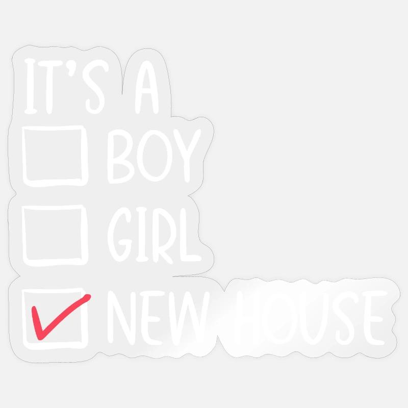 Neue Haus-Checkbox-Illustration - Sticker Größe S (10 x 10 cm) - Transparent glänzend