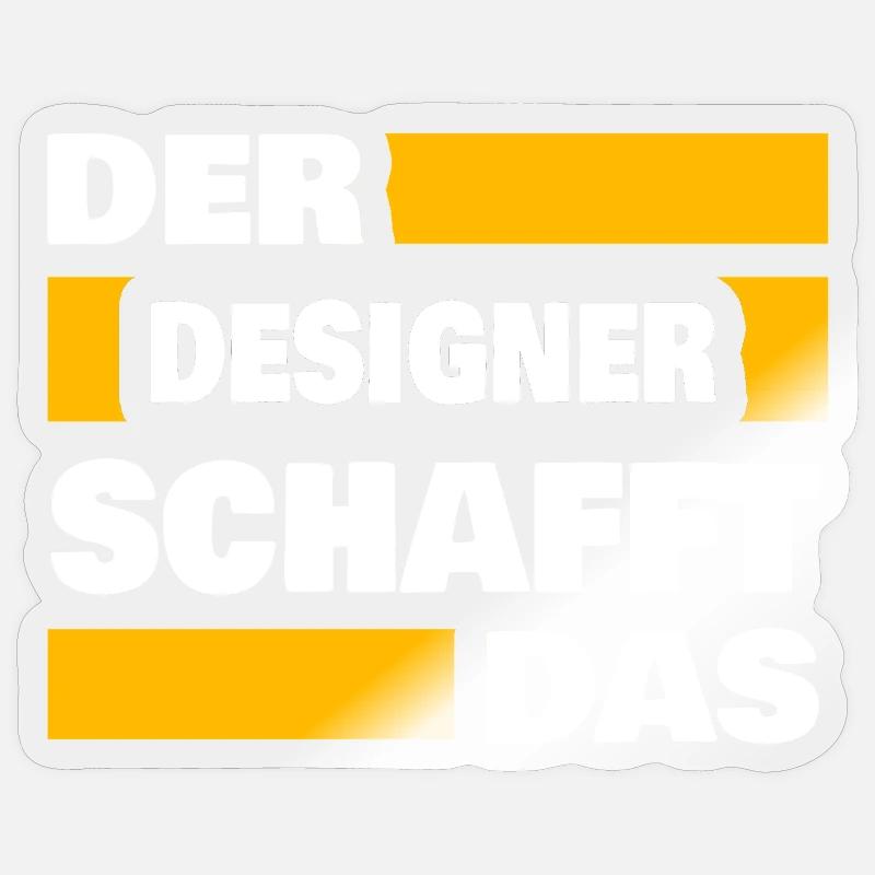 Beruf Designer - Sticker Größe S (10 x 10 cm) - Transparent glänzend