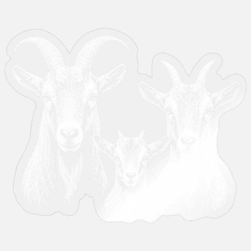 Goat - Sticker size S (10 x 10 cm) - transparent glossy