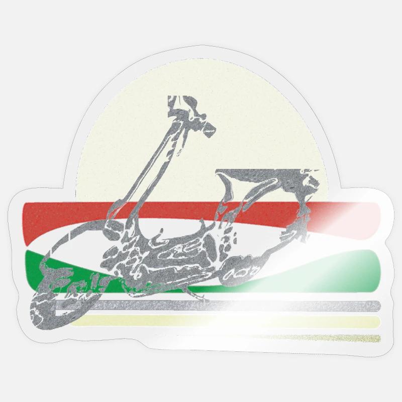 Roller Scooter Sommer - Sticker Größe S (10 x 10 cm) - Transparent glänzend