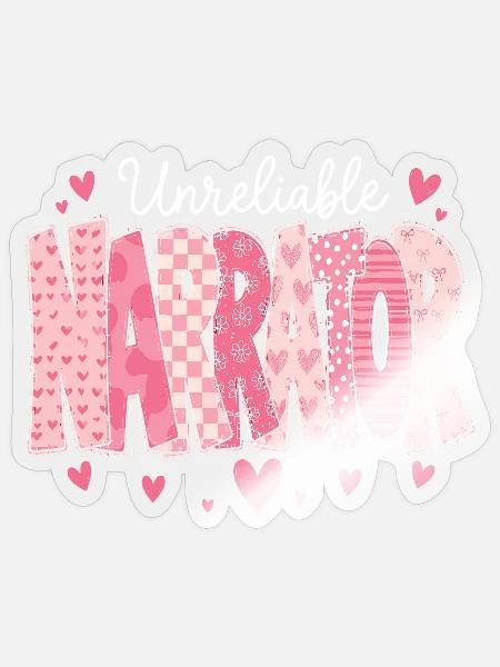 Unzuverlässiger Erzähler, Buchliebhaber, Autor - Sticker Größe S (10 x 10 cm) - Transparent glänzend