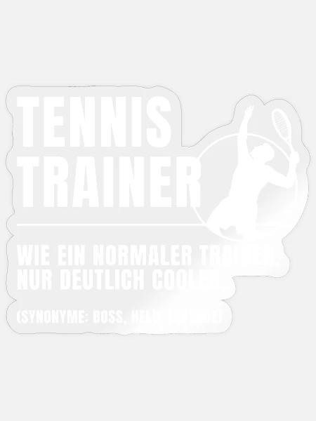Tennis Trainer Definition - Sticker Größe S (10 x 10 cm) - Transparent glänzend